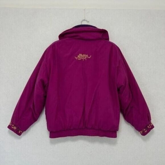 Ellesse Ski Jacket Vintage Pink and Purple Embroidery Details Womens Size L - Picture 3 of 8